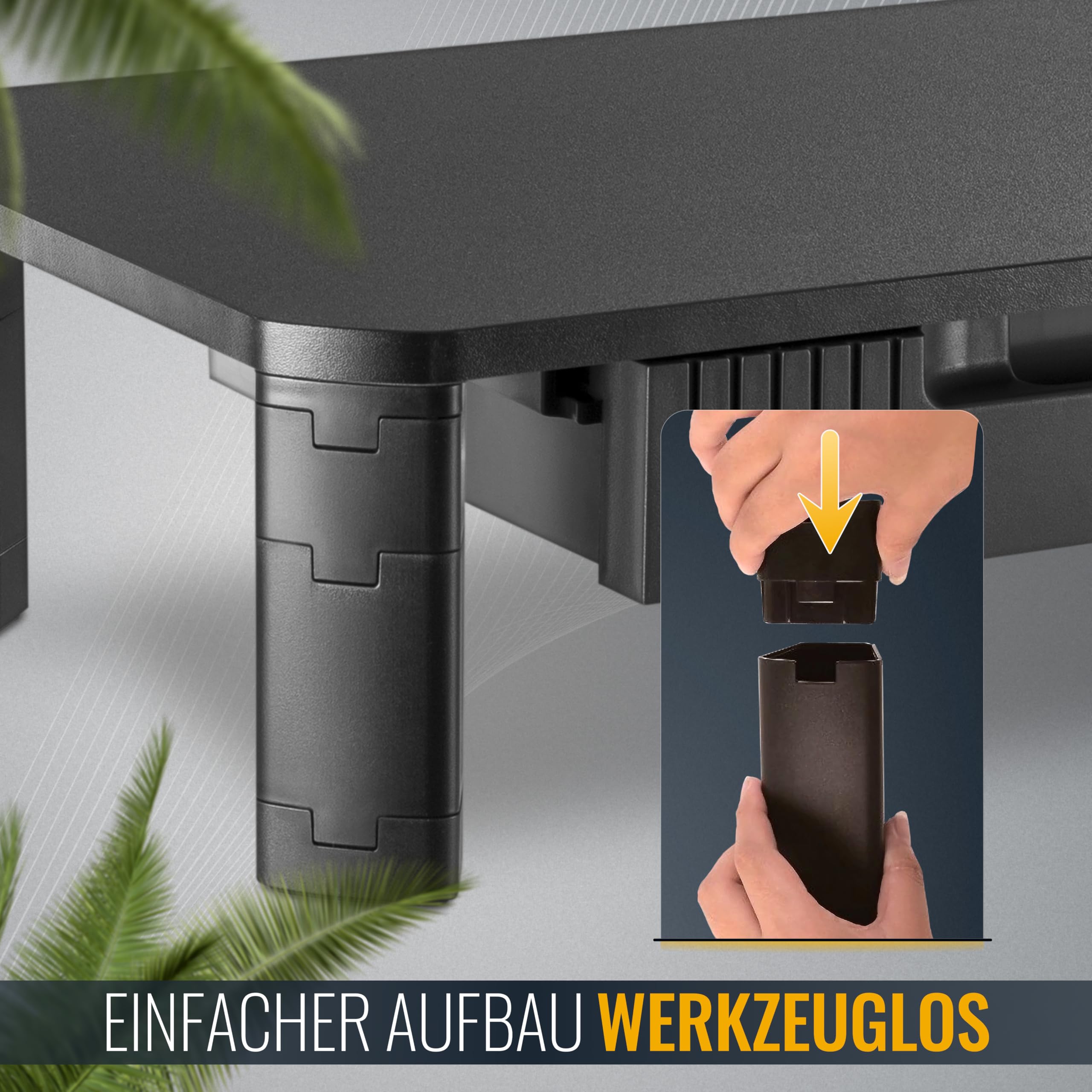 RICOO Rehausseur Écran FS0121 - Support Moniteur Acier 50x20,2x8,2 Cm Charge 20kg, Gain De Place & Ergonomie