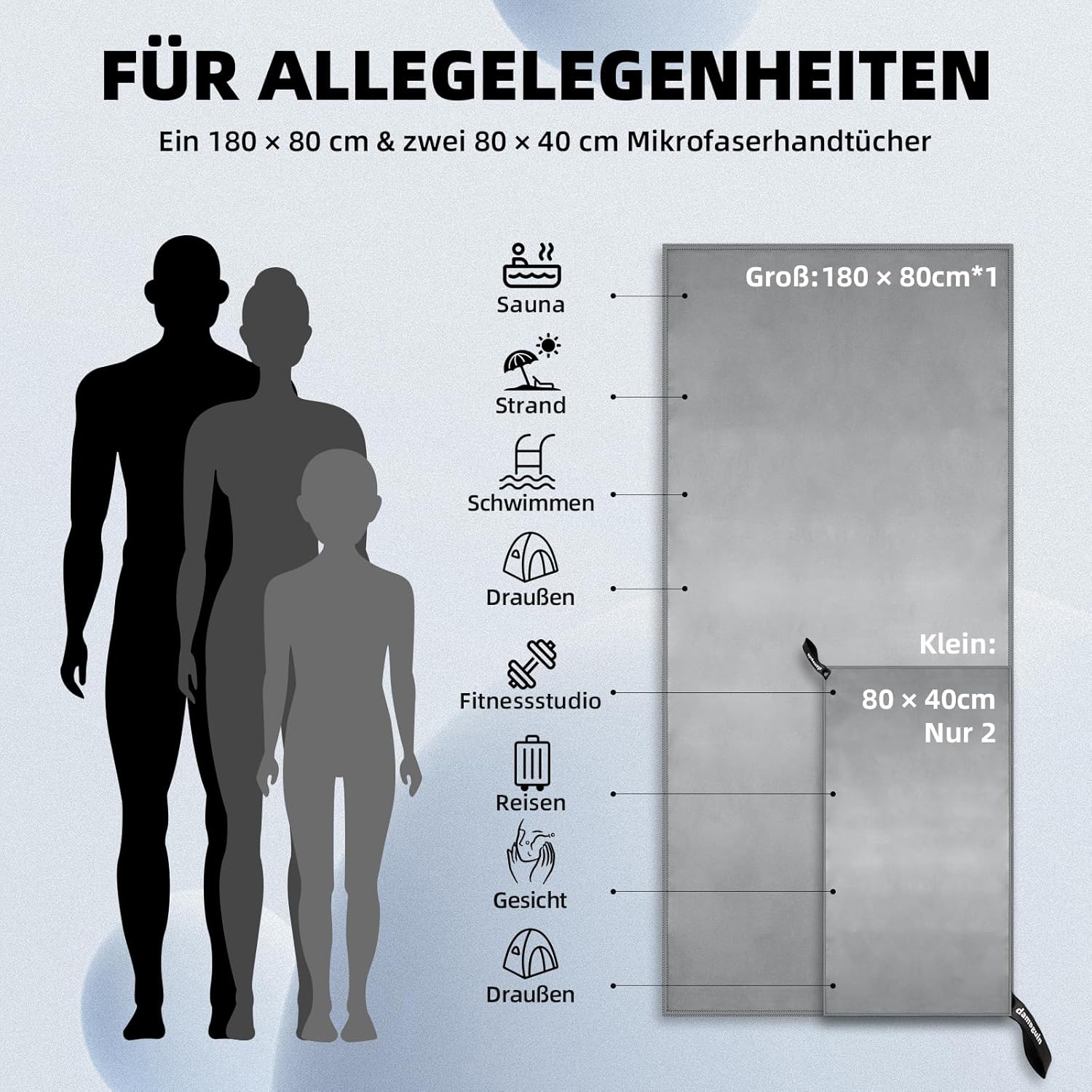 Unverzichtbare Mikrofaser-Handtücher: Das damoguin 3er-Set für Sport und Reisen