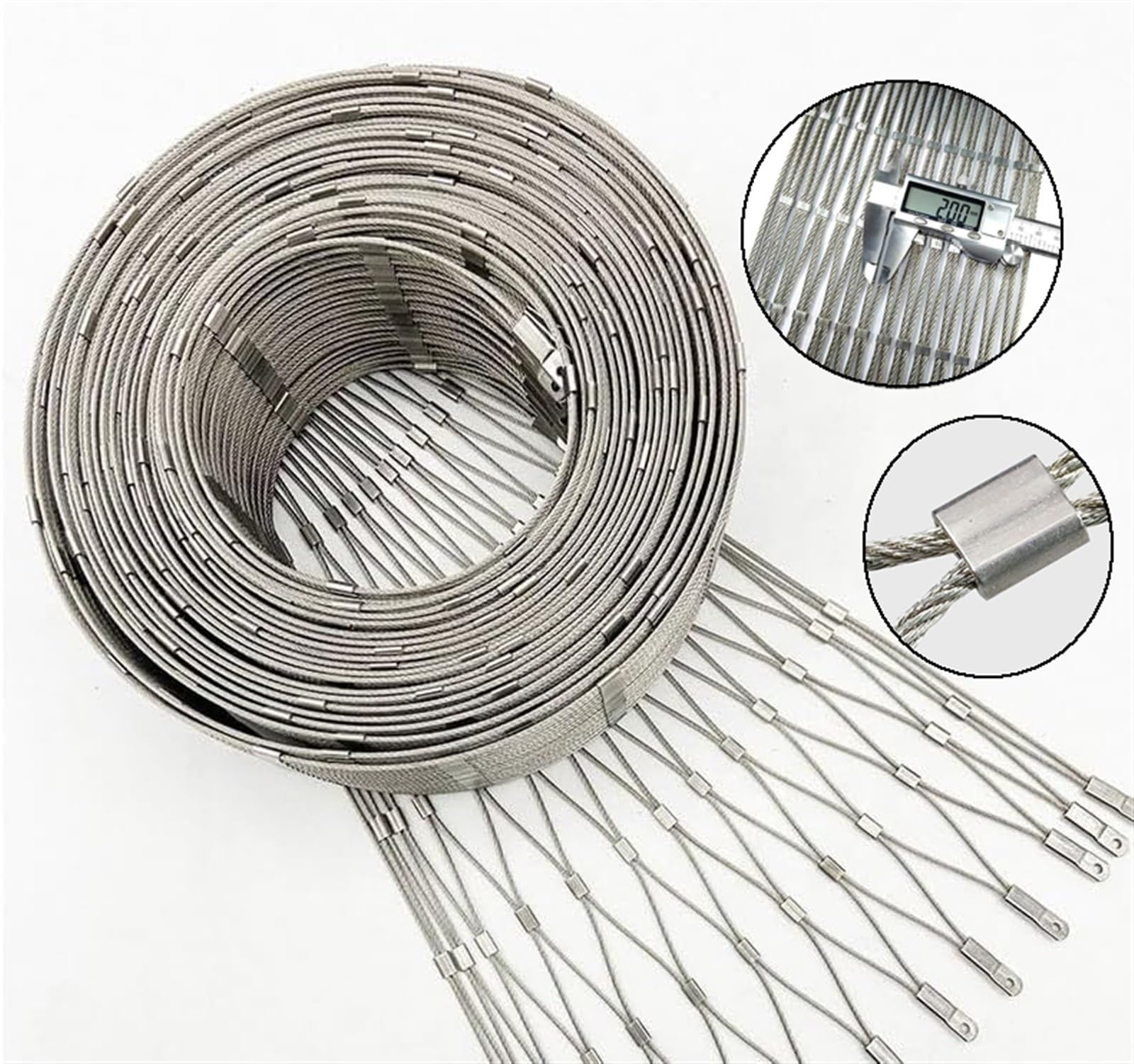VXHCS Rete Flessibile in Corda d'Acciaio Inossidabile, Resistenza agli Urti, 304 Rete in Corda di Acciaio Inossidabile, per Balcone Scala, Personalizzabile (1x4m)