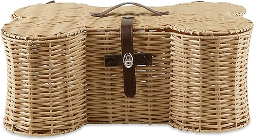 Bone Dry Pet Storage Collection - Cesta de juguetes pequeña, 17.5 x 11 x 7.5 pulgadas, mimbre de plástico beige