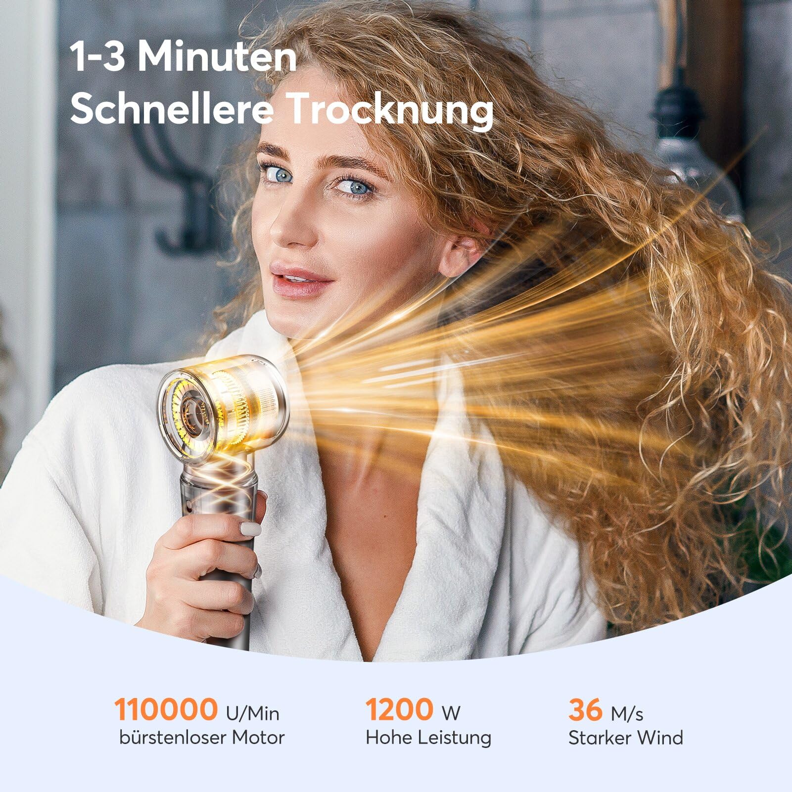 Bopcal 5 in 1 Airstyler, Professioneller Hairstyler Set, 160000 U/Min Ionen Föhn für Keine Hitzeschäden, Glänzendes Haar, Lockenstab Auto-Wrap, Volumen, Glätten für Stylen Sie Beach Wave