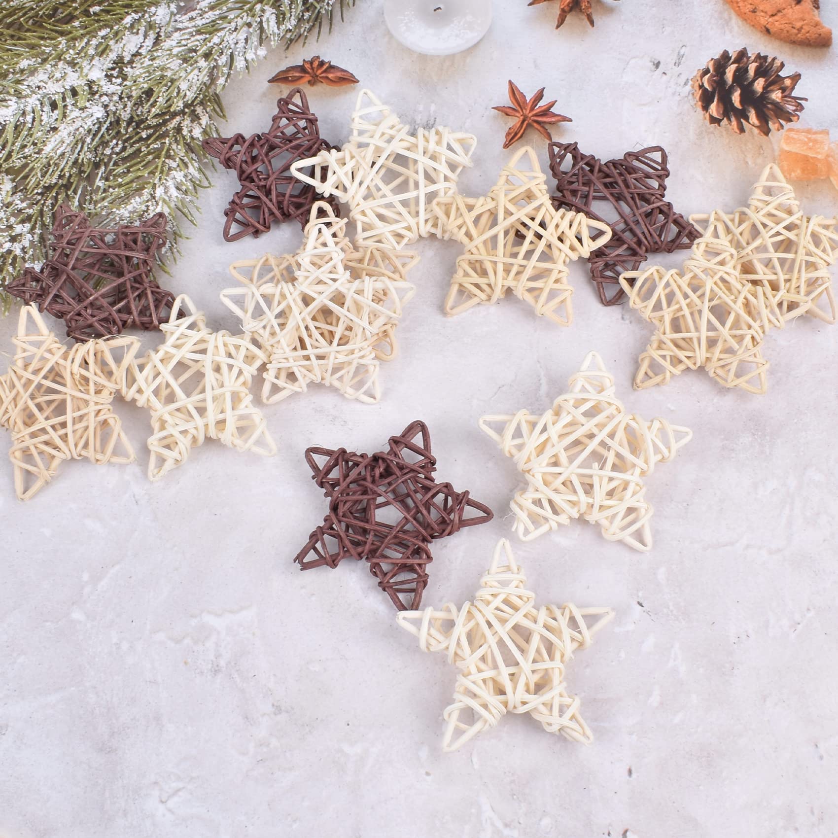 15 Stück Weiden-Rattan-Deko-Kugeln, Vasenfüller für Halloween, Weihnachtsbaum, Handwerk, Haustiervogel, Kauspielzeug, Party, Hochzeit, Tischdekoration, dekoratives Haus, Basteln, hängendes DIY-Zubehör