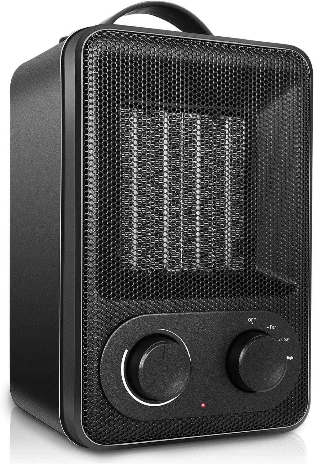 Fan Heater,Portable Small Mini Electric Personal Ceramic Space Heater Fan Silent Hot & Cool Mode with Handle, Adjustable Thermostat, Overheat and Tip-Over Protection 1000W/1800W for Home Office Indoor