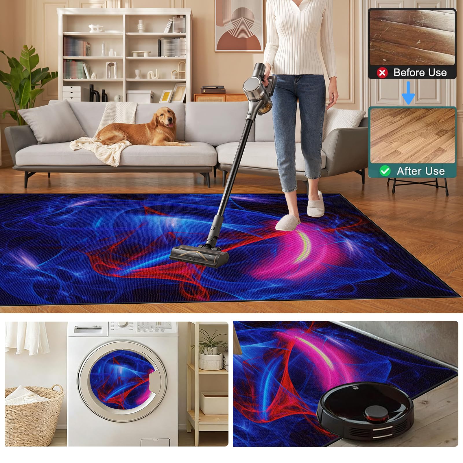 Antypoślizgowy dywanik krzesło do gier, 120 x 160 cm mata na krzesło na twardą podłogę, mata ochronna na krzesło biurowe, mata ochronna na twarde podłogi, laminat, parkiet