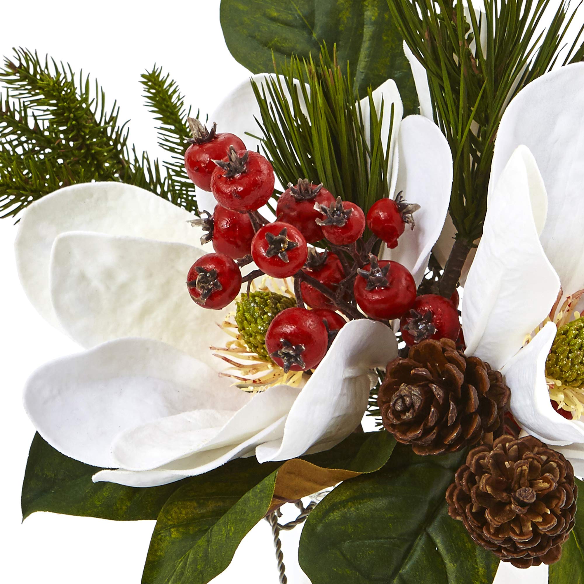 Northlight 12 Frosted Pine, Berries and Pine Cones Floral Arrangement in  Tin Pot, 1 - Food 4 Less