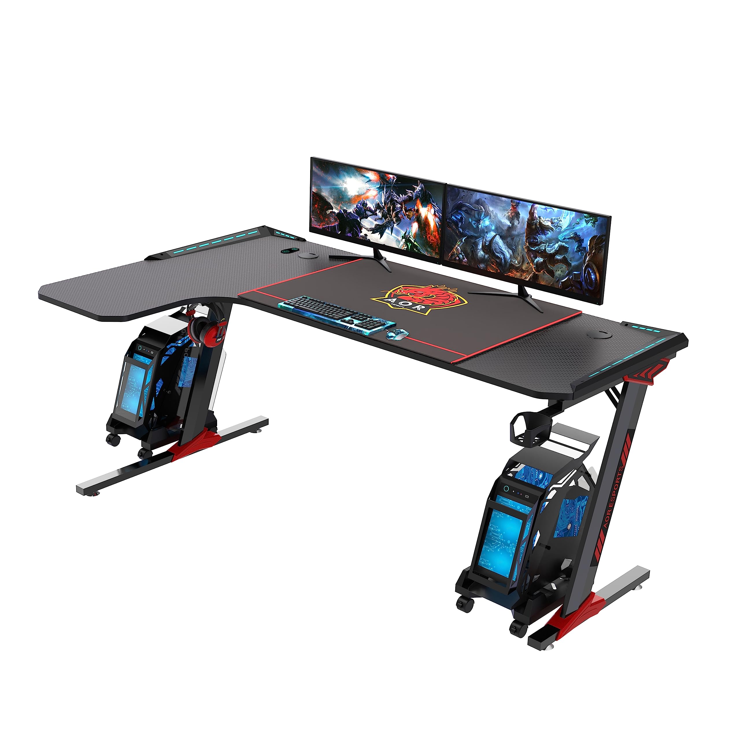 Amazon.com: AOR ESPORTS Gaming Desk L Shaped 55 Inch, L Shaped