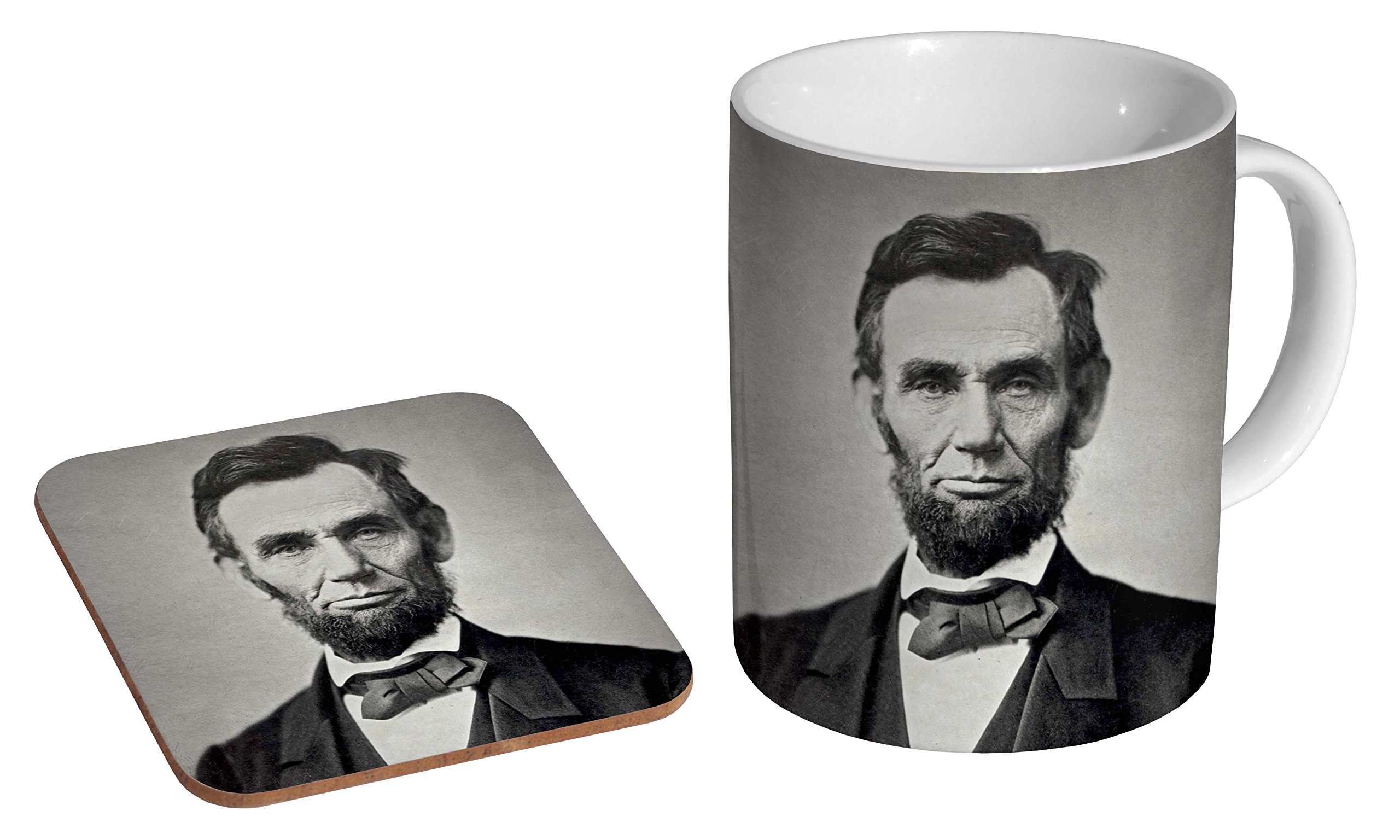Mugmart President Abraham Lincoln Ceramic Coffee Mug + Coaster Gift Set …