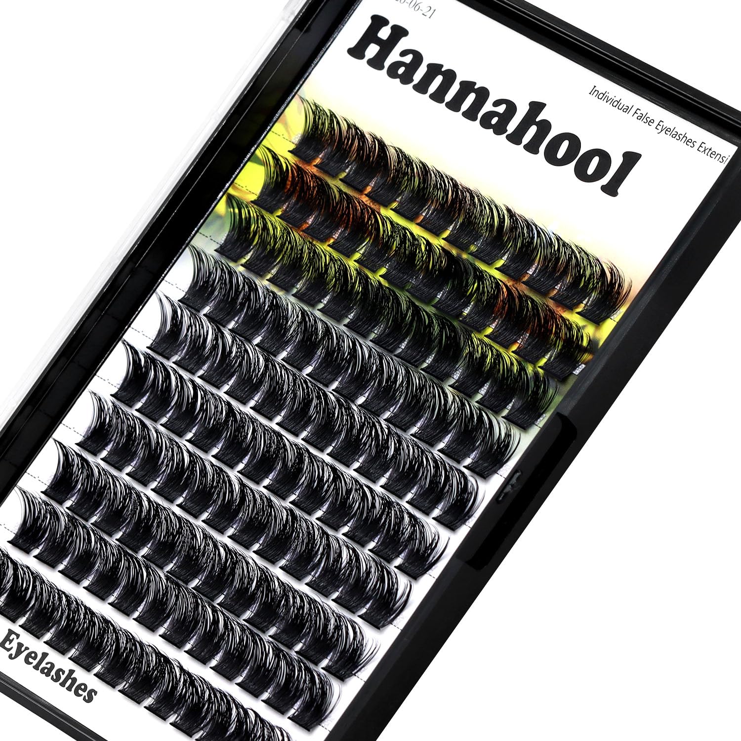 Hannahool Large Pack Wide Stem Cluster Eyelashes D Curl 10-20mm Available Handmade D Curl Wide Stem Individual False Eyelashes 5D Volume DIY Eye
