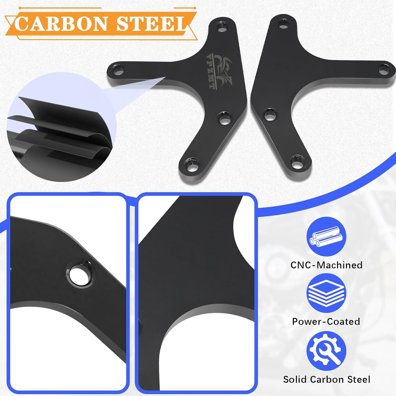 PU Leather Black Flame Rear Trike Fender Bra +1.5'' Rear Suspension Lift Leveling Bracket Kit for Harley Tri Glide 2009-2023 Models