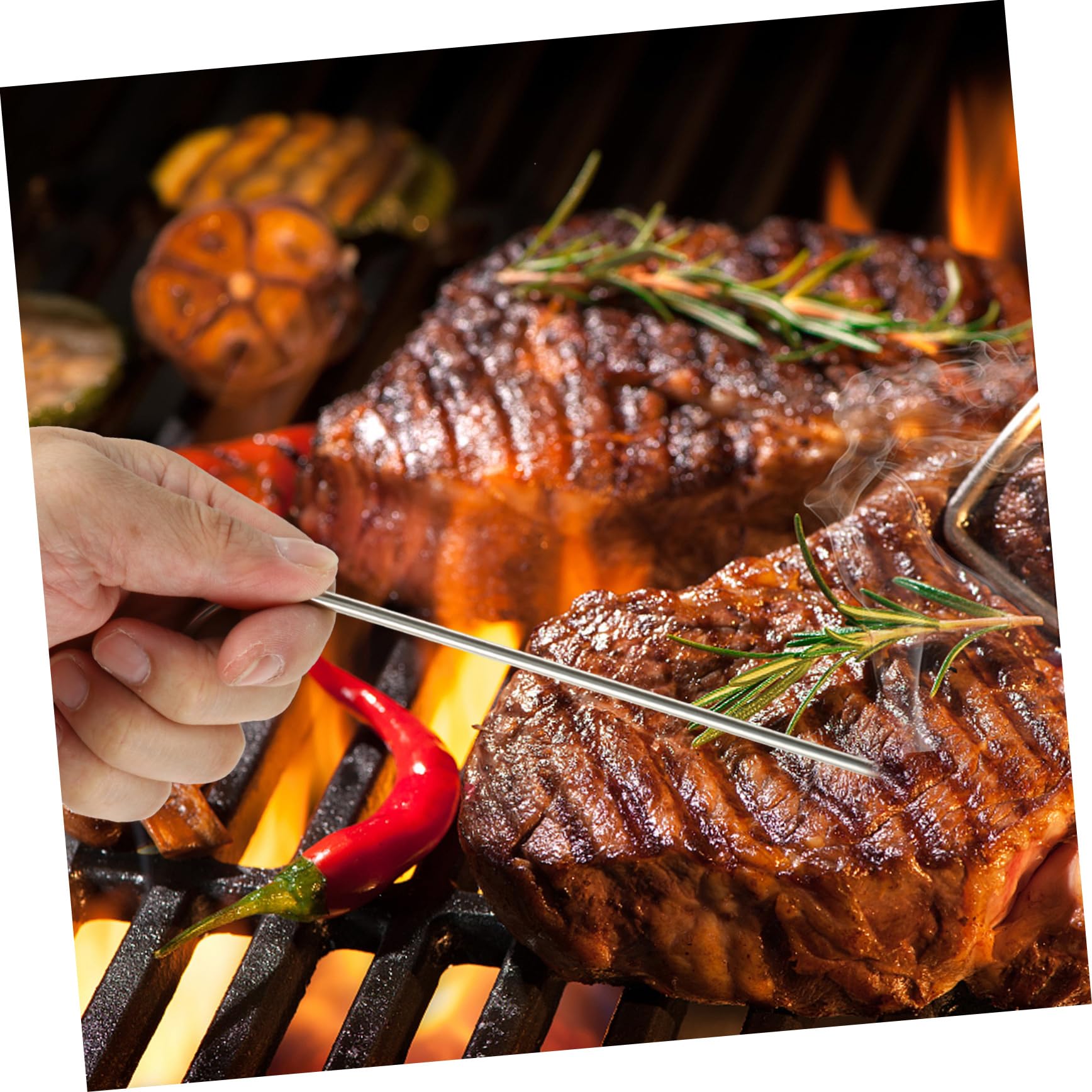 ABOOFAN Drahtloses Fernfleischthermometer Mit Großer LCD Anzeige Digitales Bbq Grill Thermometer Für Innen Und Außenanwendungen Sofortige Temperaturmessung