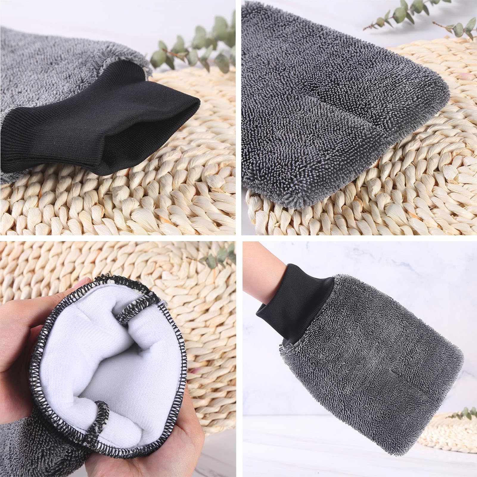 Generisch Ultra Wipes Trocken Handschuhe Saugstarke Mikrofasertücher, Waschhandschuh, Händehandtuch, Mikrofaser, 26×16cm (6 Stück)