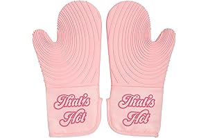 Silicone Oven Mitt Set in Vibrant Pink: The Ultimate Kitchen Essential for...