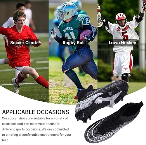 Vista 6 de Tacos de fútbol para hombre y mujer, tacos de fútbol para Big Boy AG, Black-ag