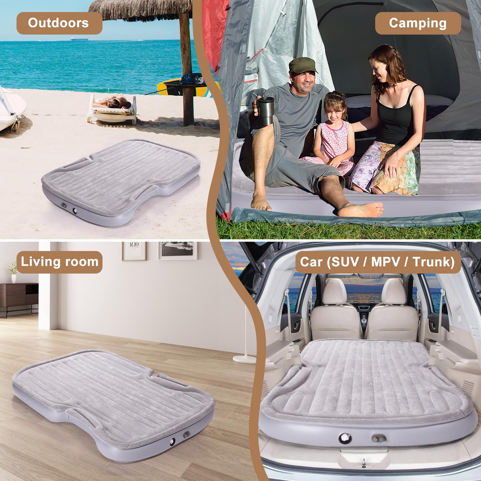 Materassino Gonfiabile Per Auto, Da Viaggio, Da Campeggio, Cuscino - Foto 11