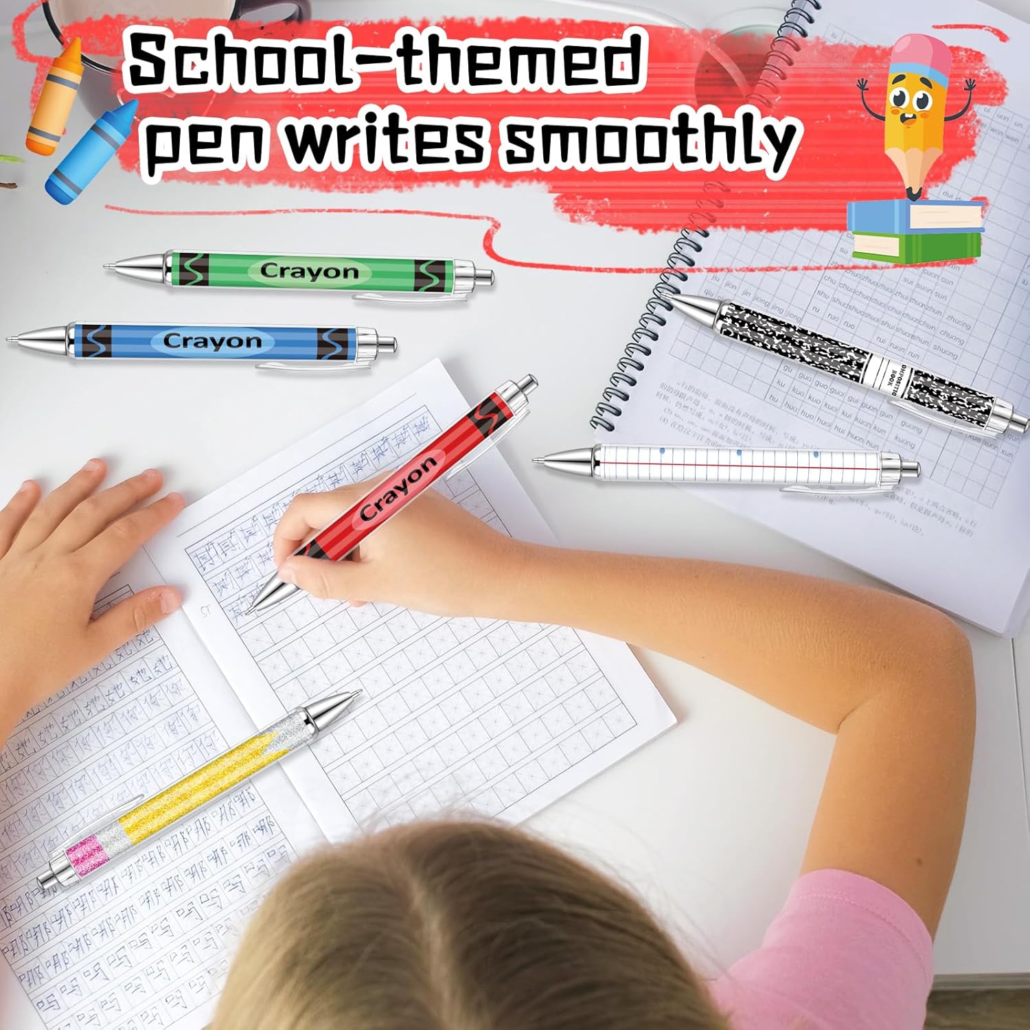 Denylo pro 100 Pcs Back to School Ballpoint Pens Sets Include Various Ballpoint Pens for Back to School Supplies for Classmates Teachers Staff Colleagues Office Supplies