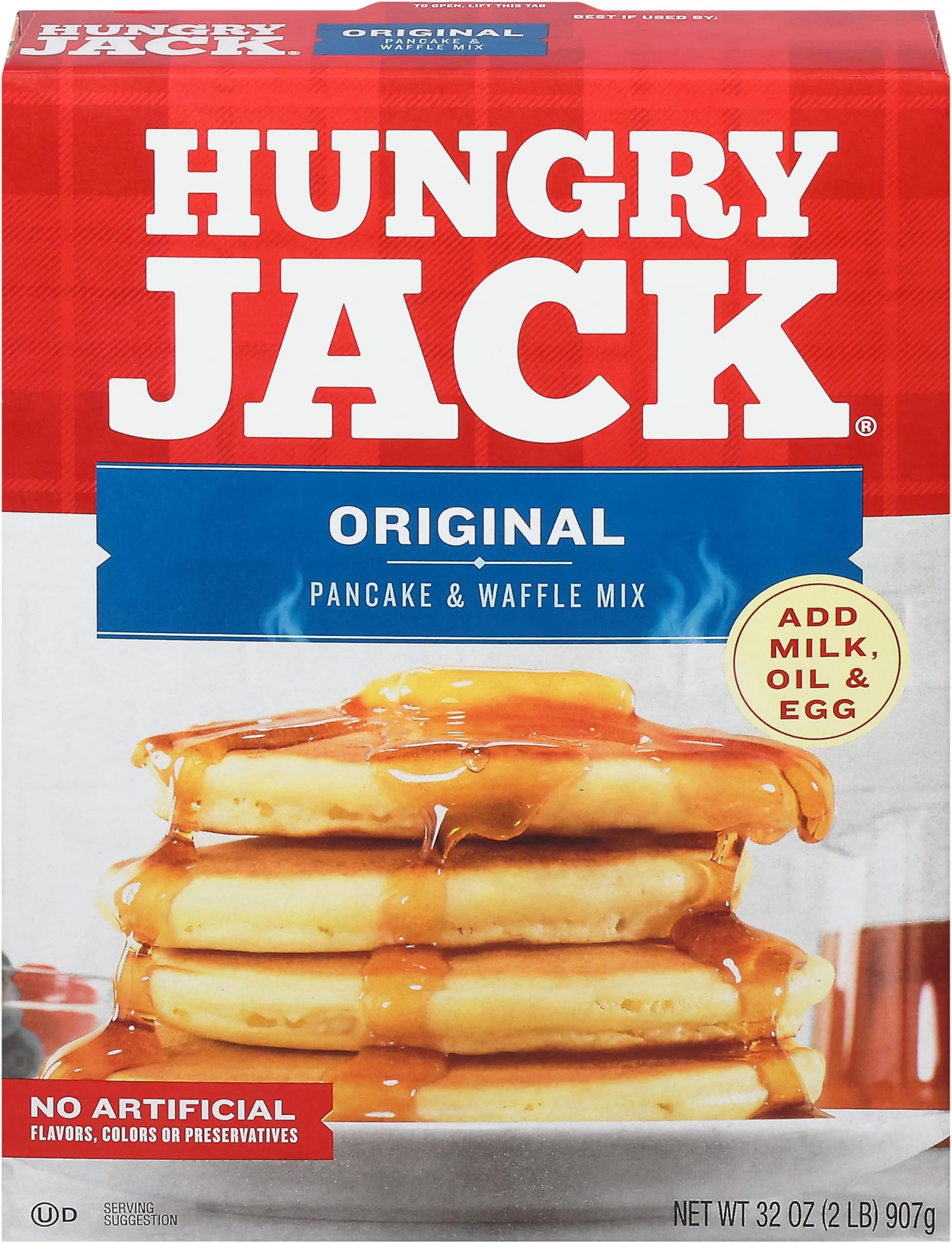 Hungry Jack Pancake and Waffle Mix - Original - 1 Box (32 oz) 907gr