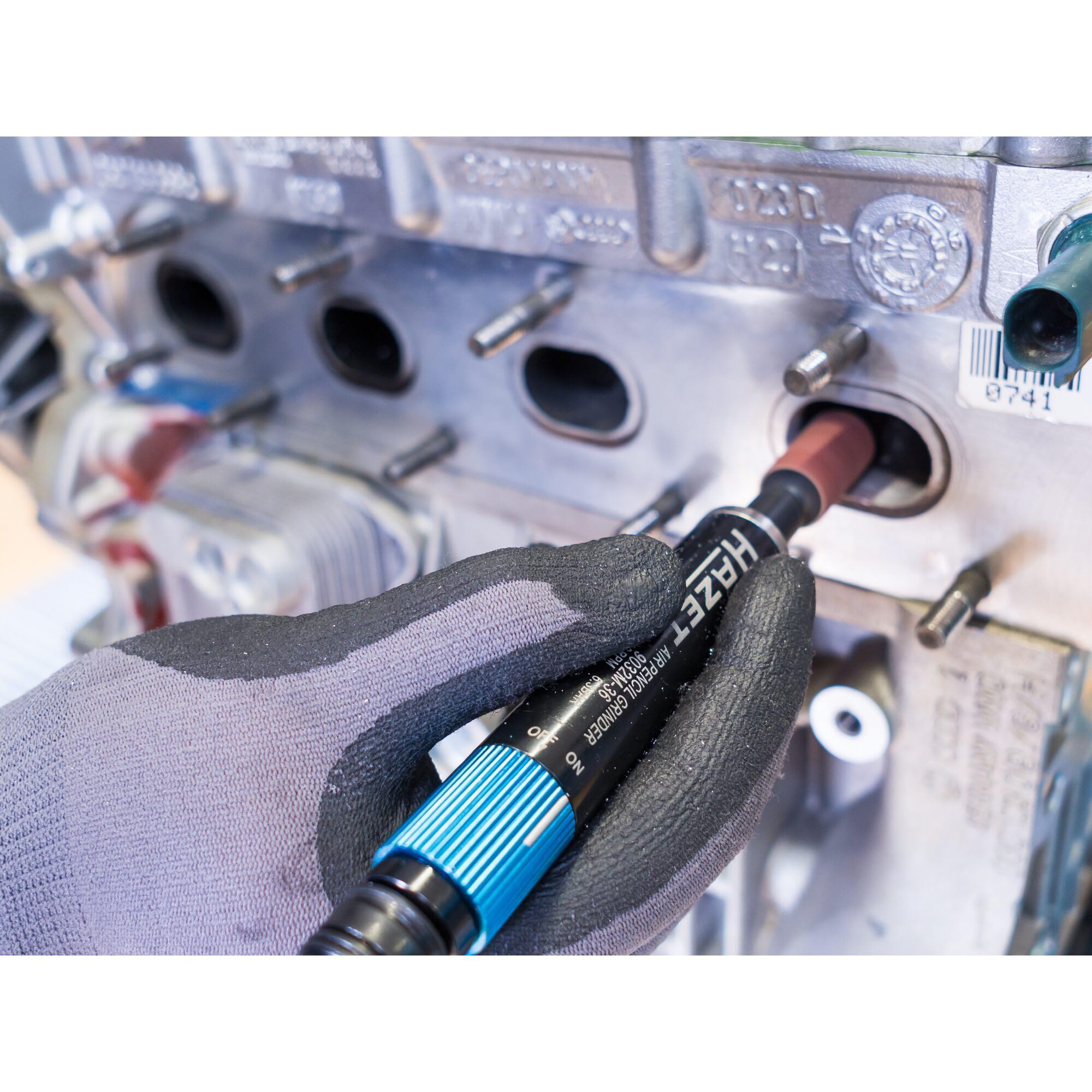 Mini smerigliatrice da banco HAZET 9032M-36 | versione diritta, filettatura interna 12,91 mm (1/4"), incl. tappo di accoppiamento | lavorazione precisa di pezzi in spazi ristretti