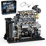 V8 Engine Building Kit that Runs, Build Your Own MOC Mini V8 Engine Model Toy for Adults, Compatible with Lego Car Set, STEM Building Project for Teens & Boys 8-14+ (703 PCS)