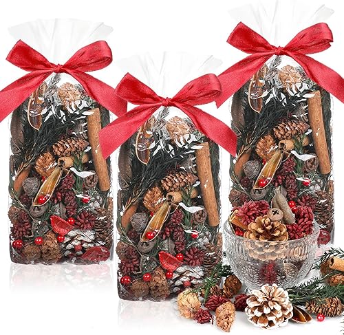 3 bolsas de popurrí rosa de 15 onzas, relleno de tazones de popurri de verano con aroma a popurrí, decoración de fiesta, mesa de flores secas,