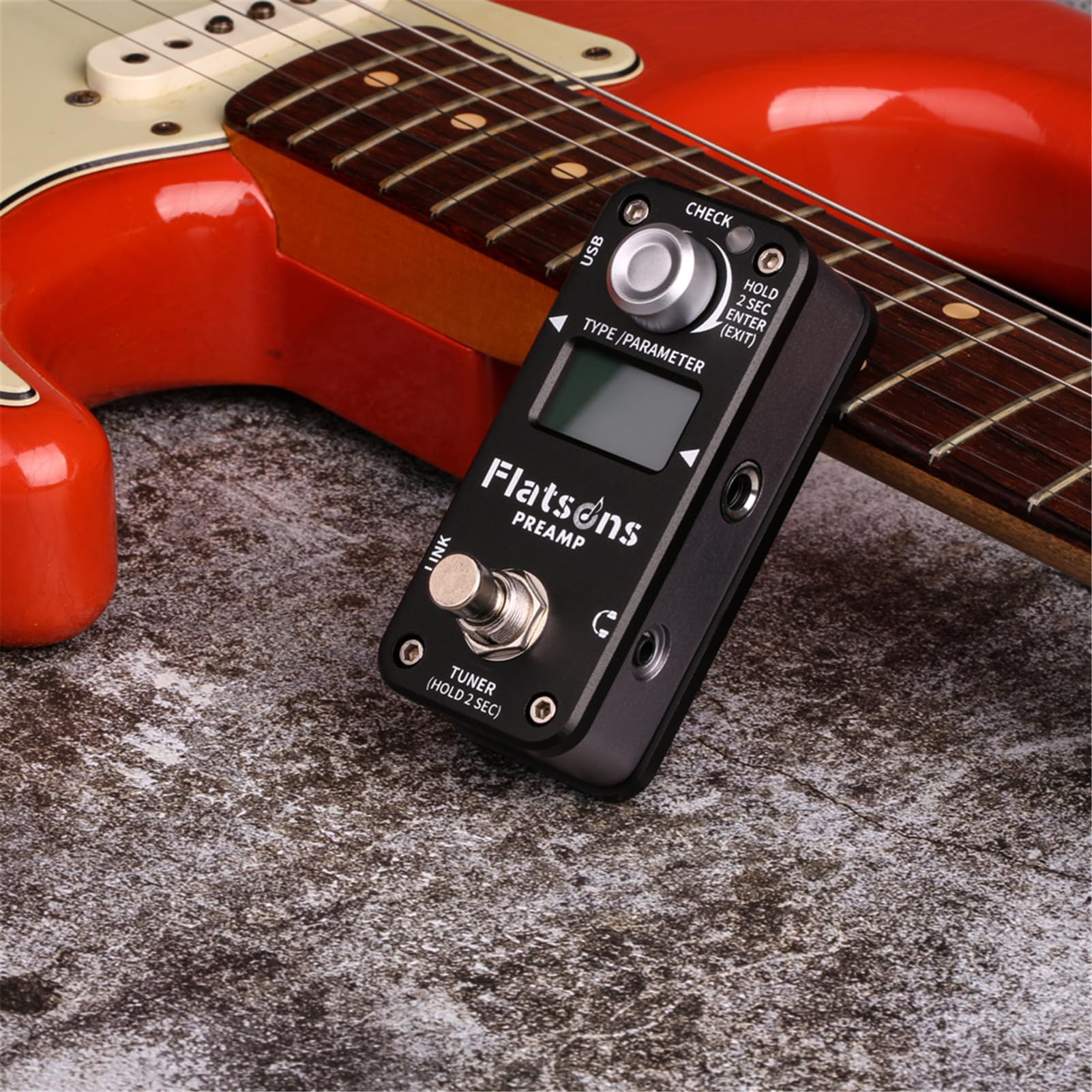 Pedali per chitarra Distortion - Pedale compressore | Lega di alluminio | Distortionn Peddal, ricarica USB per Reverb Hall Spring Room | Pedale analogico per chitarra con indicatore LED