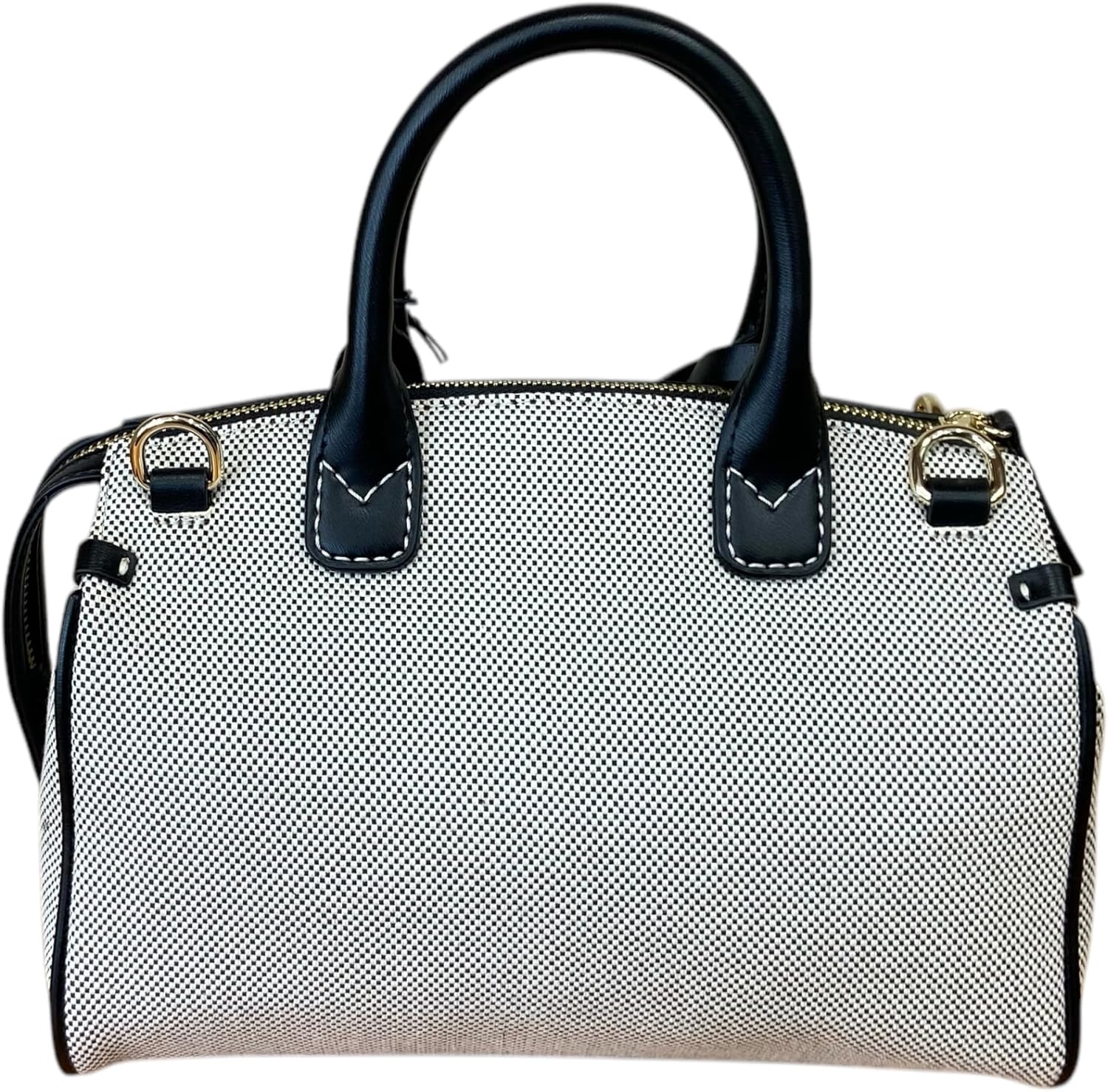 Armani Exchange Women's Jane Medium Canvas Tote with logo lock, Black, One Size - Image 5