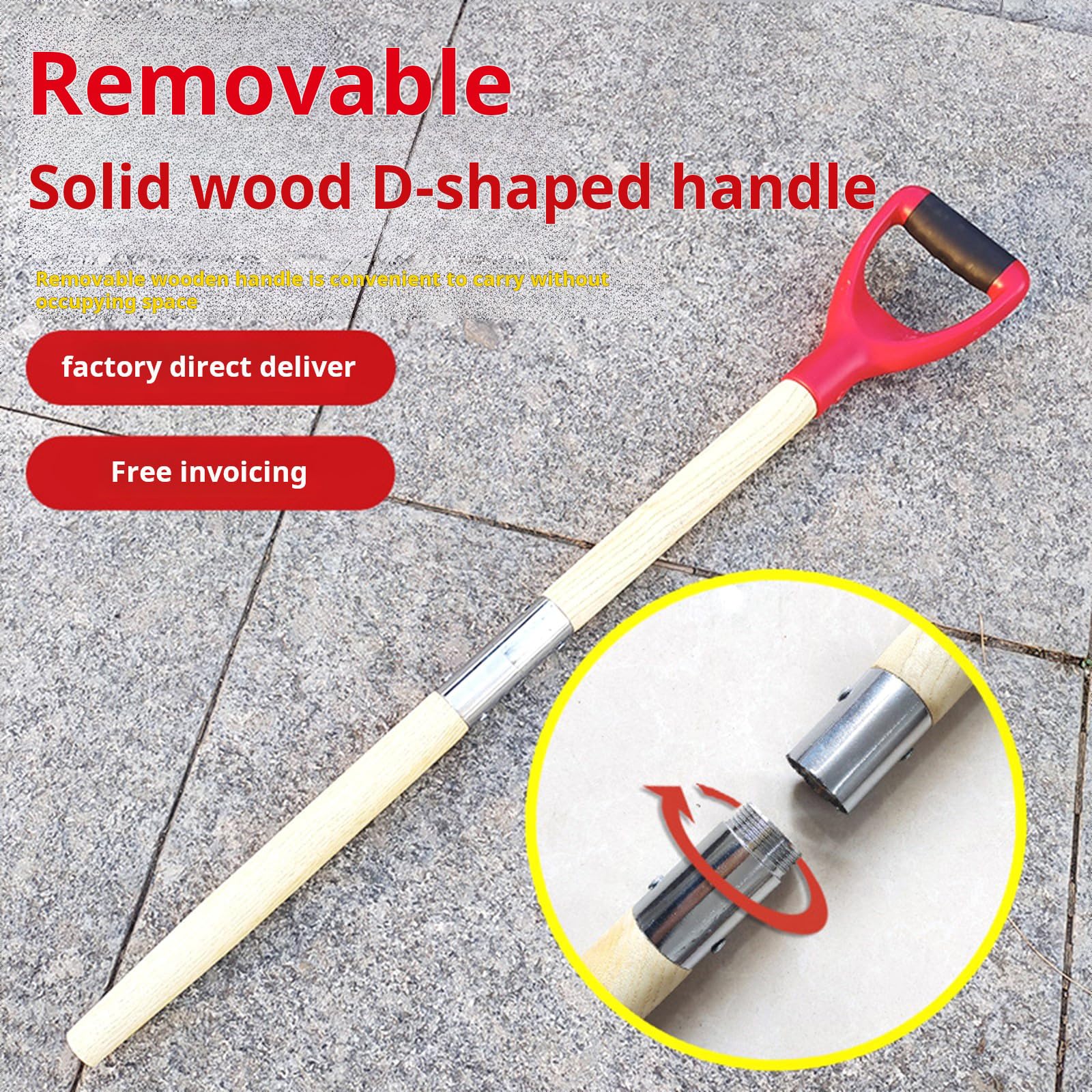 Pala staccabile con albero in legno Catalpa liscio per piantare diserbo paesaggistica agricoltura attività di giardinaggio professionale Pala da giardino