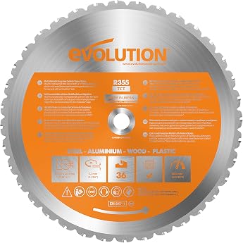Evolution Power Tools RAGE Multi-Purpose Carbide-Tipped Blade, 355 mm