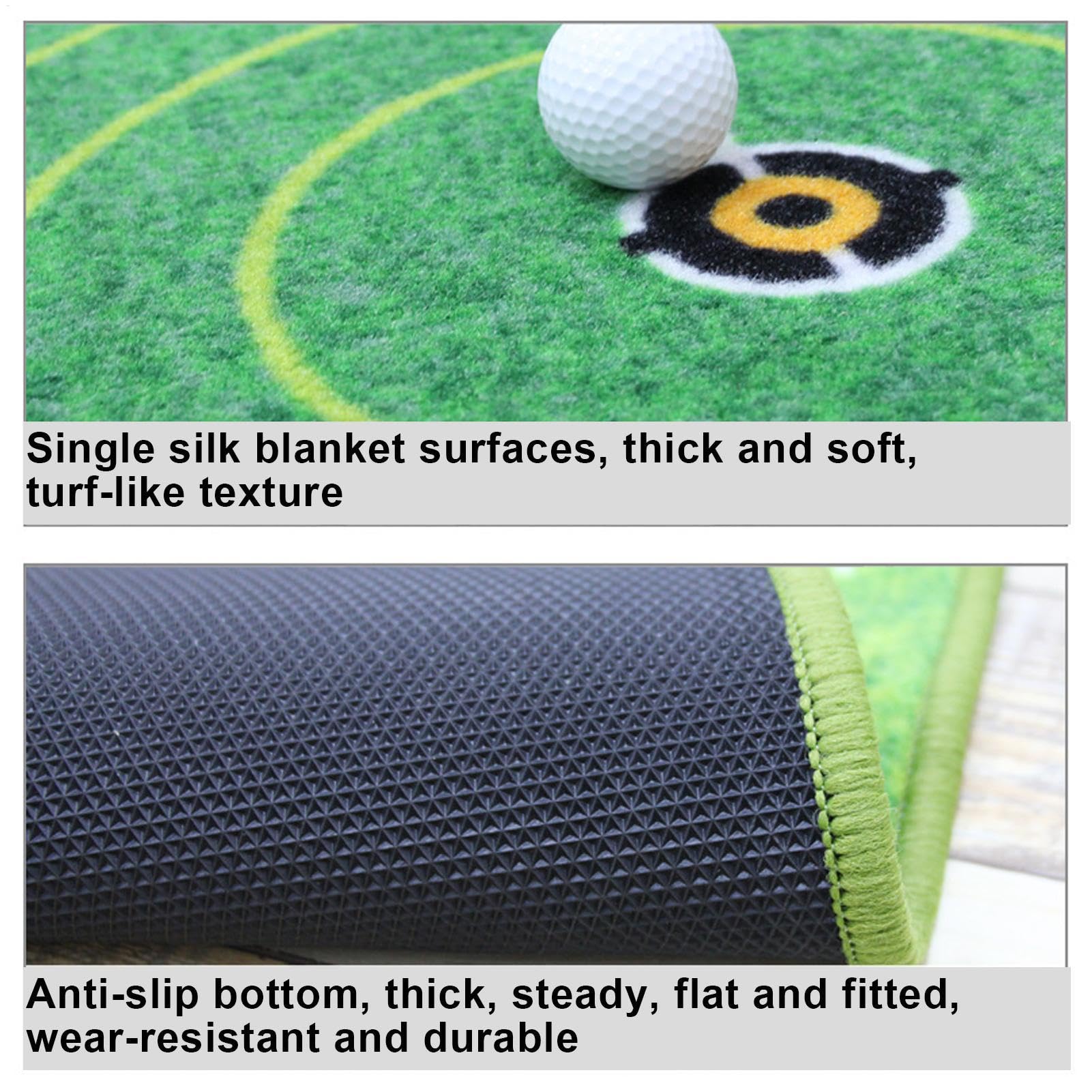 Putting Green Mat | 0,5 x 2,4 m Golf-Übungsmatte | Sport-Pad für drinnen und draußen, verbessert Ihre Putting-Fähigkeiten, rutschfeste Unterseite