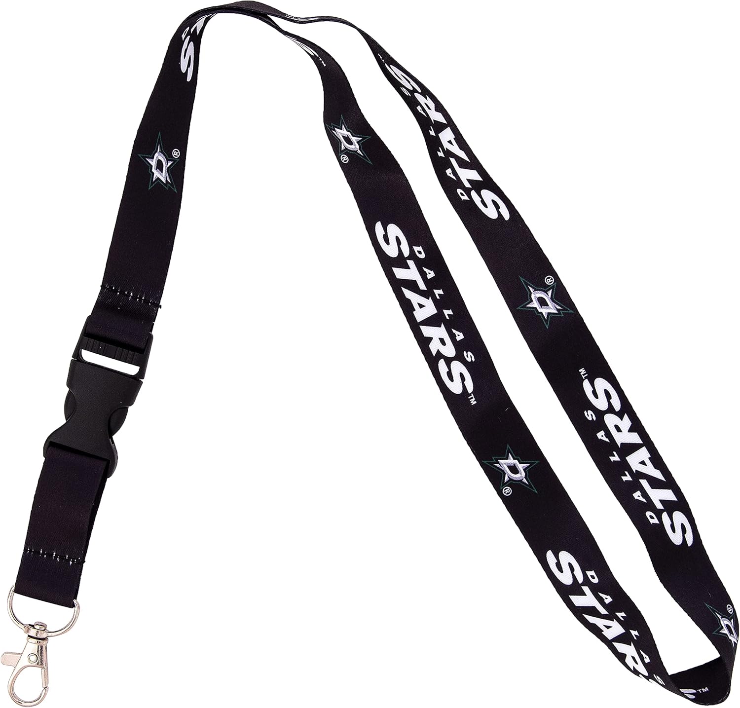Desert Cactus Dallas Stars Lanyard NHL National Hockey League Car Keys ID Badge Holder Keychain Detachable Breakaway Snap Buckle (Lanyard 2 - Black)