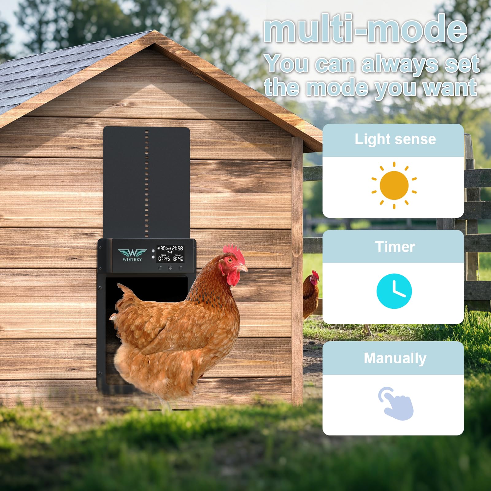 Poultry Timer Poultry Timer Door Large Automatic Chicken Coop Door With Solar Power ...