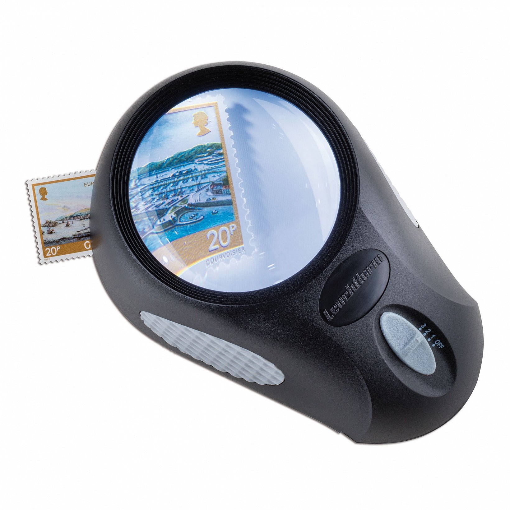 'Loupe"hublot avec grossissement x 5, 6 LED, 3 niveaux de luminosité