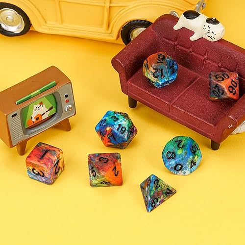 Miniatura 191 de Juego de dados de queso, juego de dados DND poliédricos de resina amarilla para juegos de rol D&D y otros juegos de mesa Dados