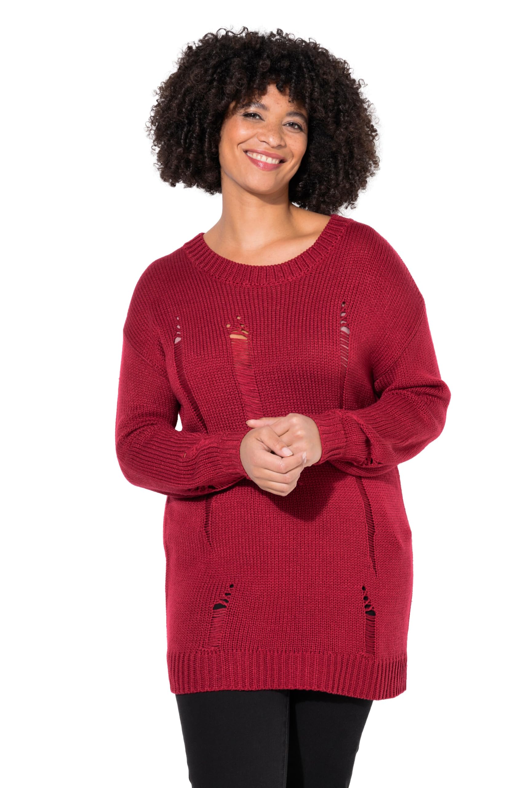 Angel of Style Damen große Größen Übergrößen Plus Size Pullover, Loose Fit, Destroyed-Look 839201