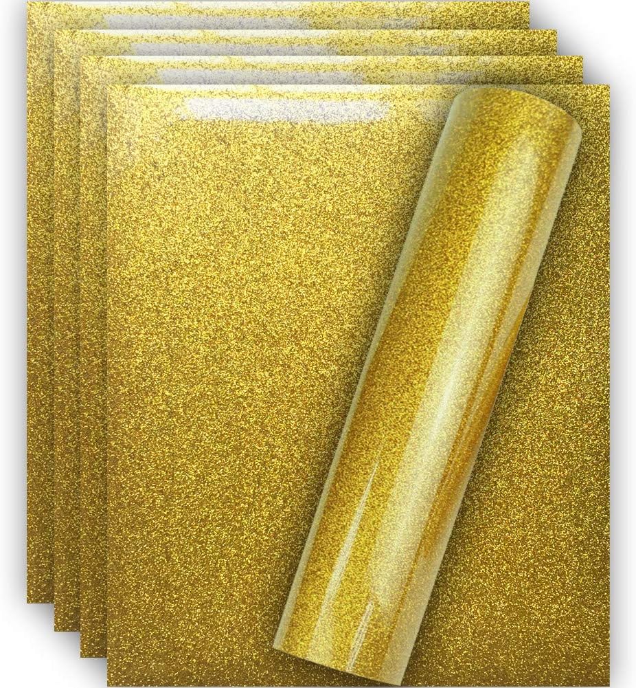 Royal Blue Glitter HTV Heat Transfer Vinyl for T-Shirt, 12" X 10"(5 Sheets)