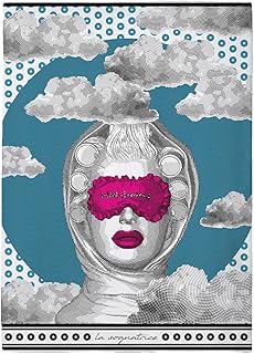 Manta artística a cuadros 130 x 180 cm - Impresión abstracta de cara - Manta de poliéster suave y acogedora para sala de e...