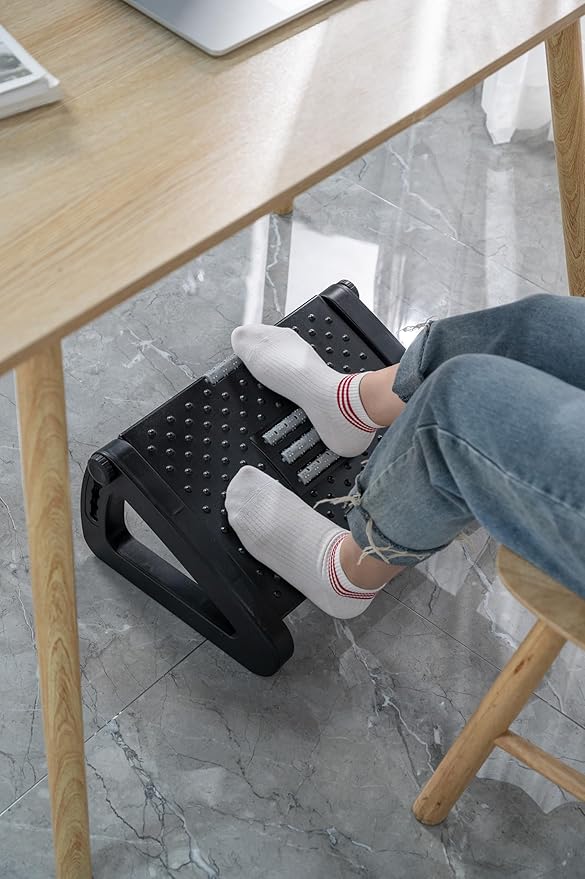 Reposapiés ajustable con rodillo de masaje ergonómico miniatura 8