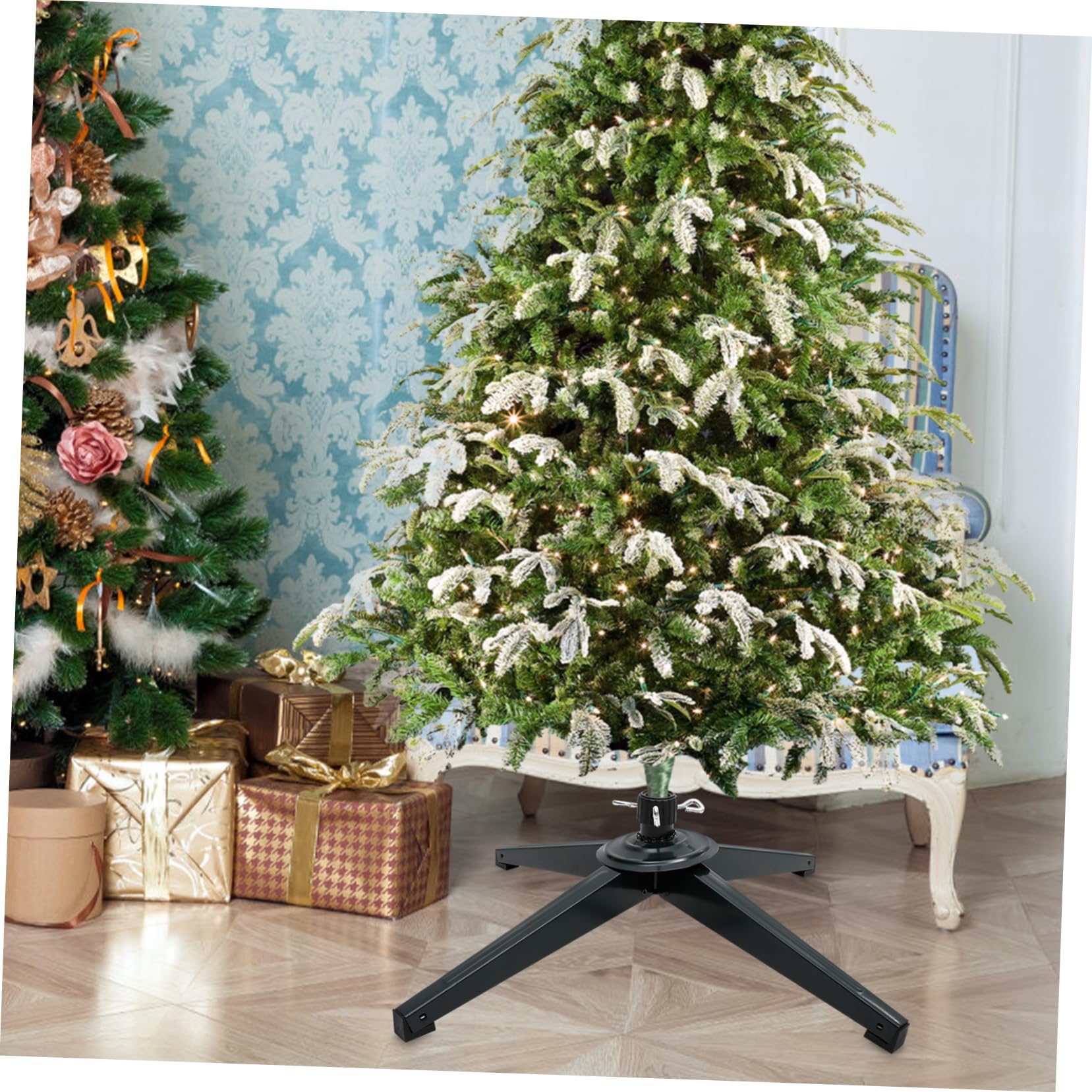 Soporte de Árbol de Navidad de Hierro Resistente con Base Estable para Decoración Navideña para Fiestas y de Almacenar