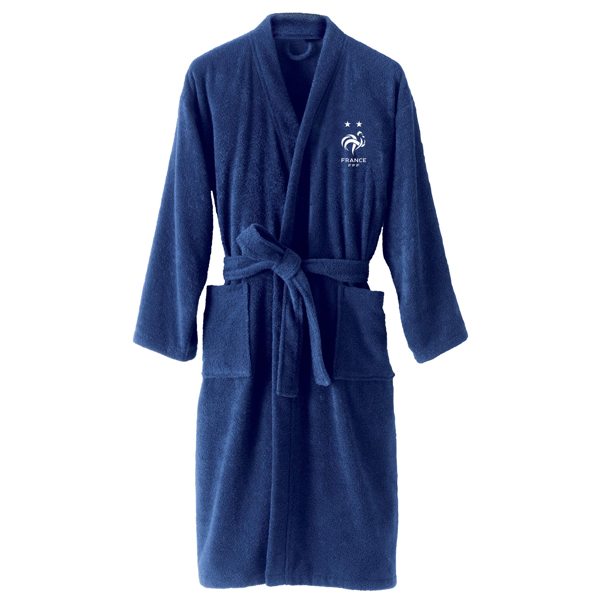FFF Champions Peignoir adulte | Bouclette 100% Coton | OEKO-TEX | Bleu