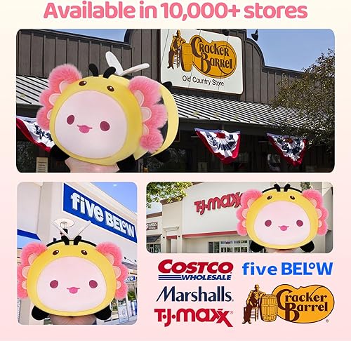 Miniatura 7 de Mewaii - Almohada de peluche linda con forma de ajolote, juguete de peluche Kawaii con ajolote, ajolotes de peluche con disfraz de abeja, regalos