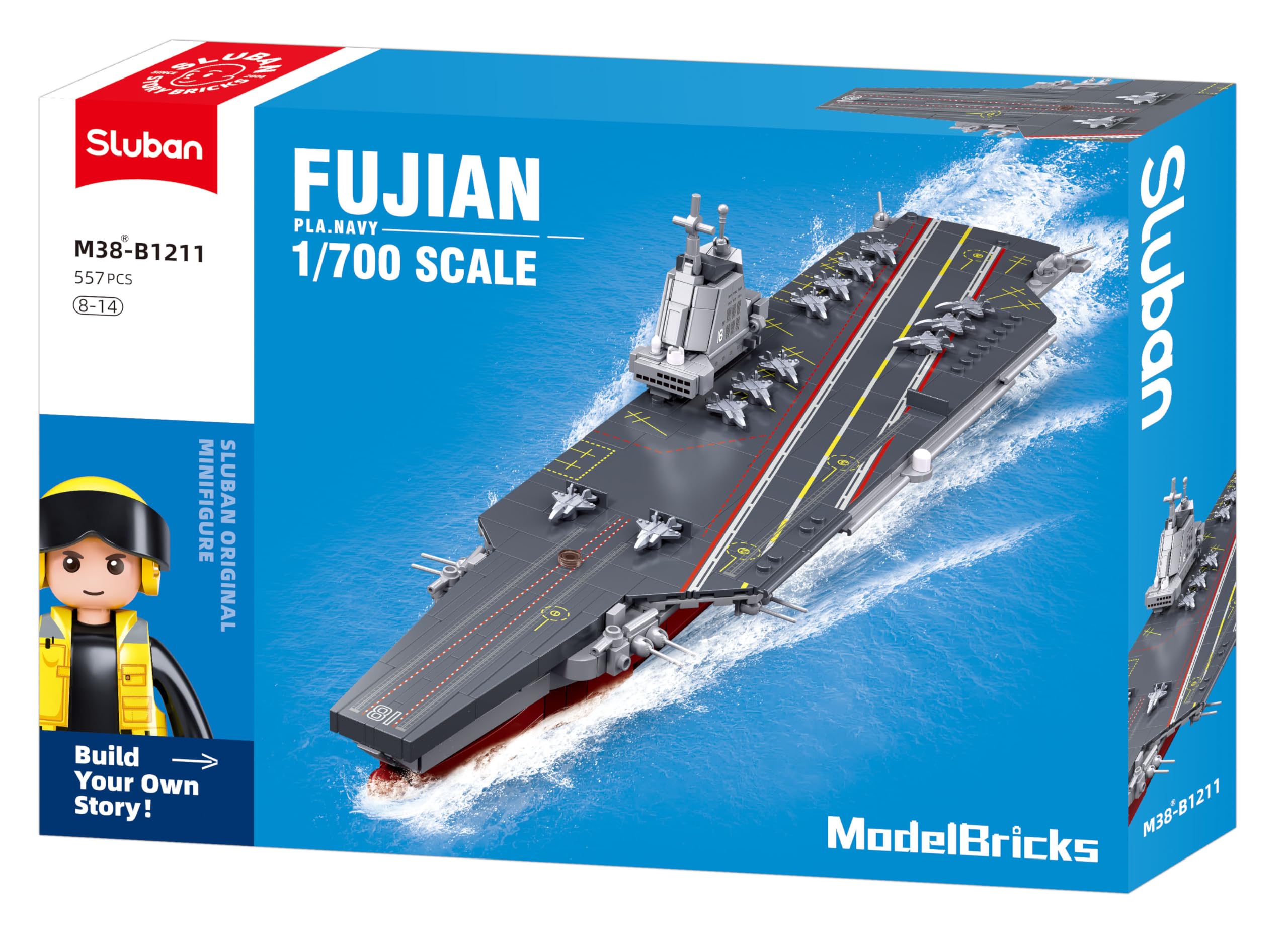 Sluban M38-B1211 ModelBricks- 1/700 Portaaviones Fujian