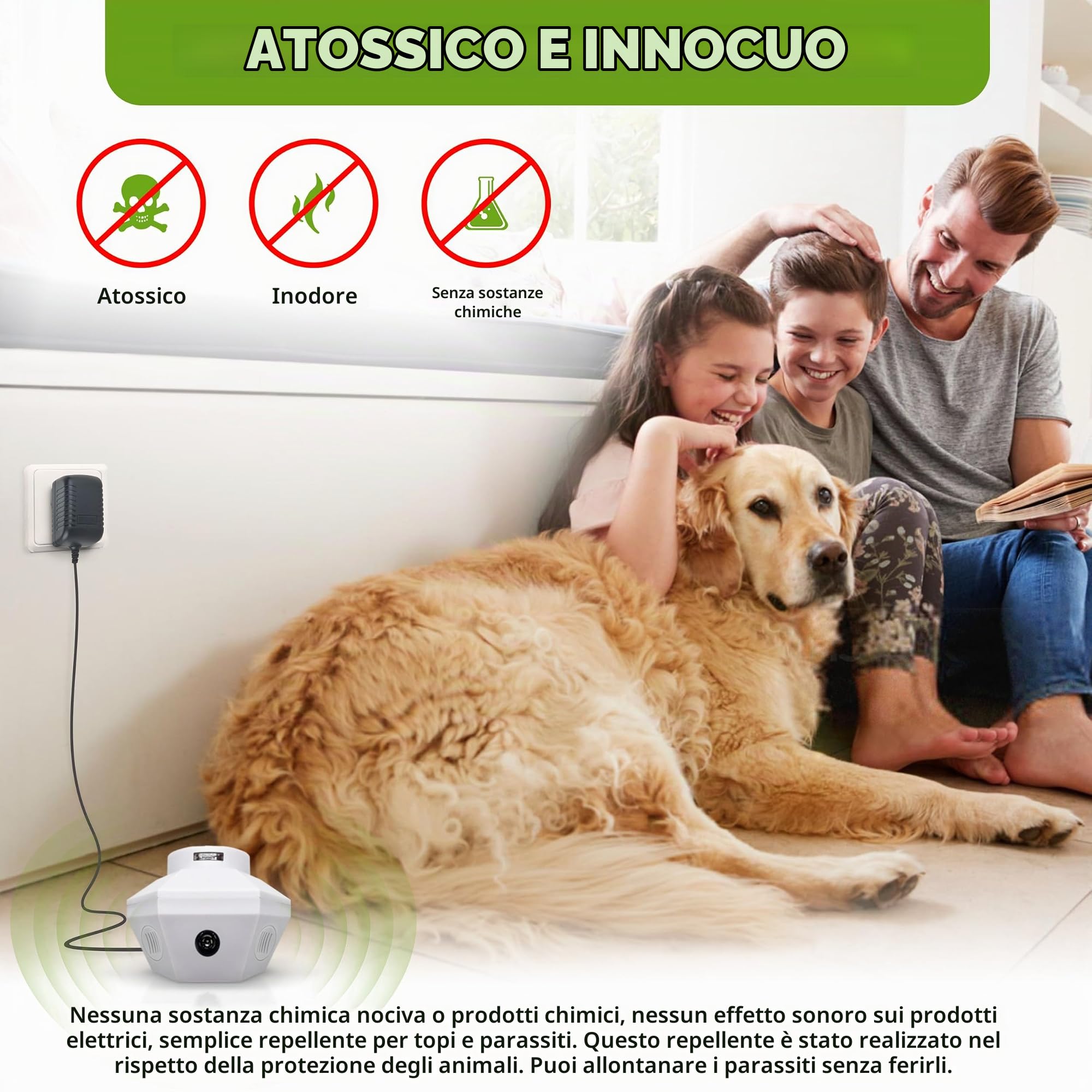 ISOTRONIC® Spaventa martore con spina – per 100 mq | tradizione dal 1979 | Repellente per topi per soffitta, casa, magazzino, garage, garage | Collegamento a una presa | con ultrasuoni e luce LED (1)