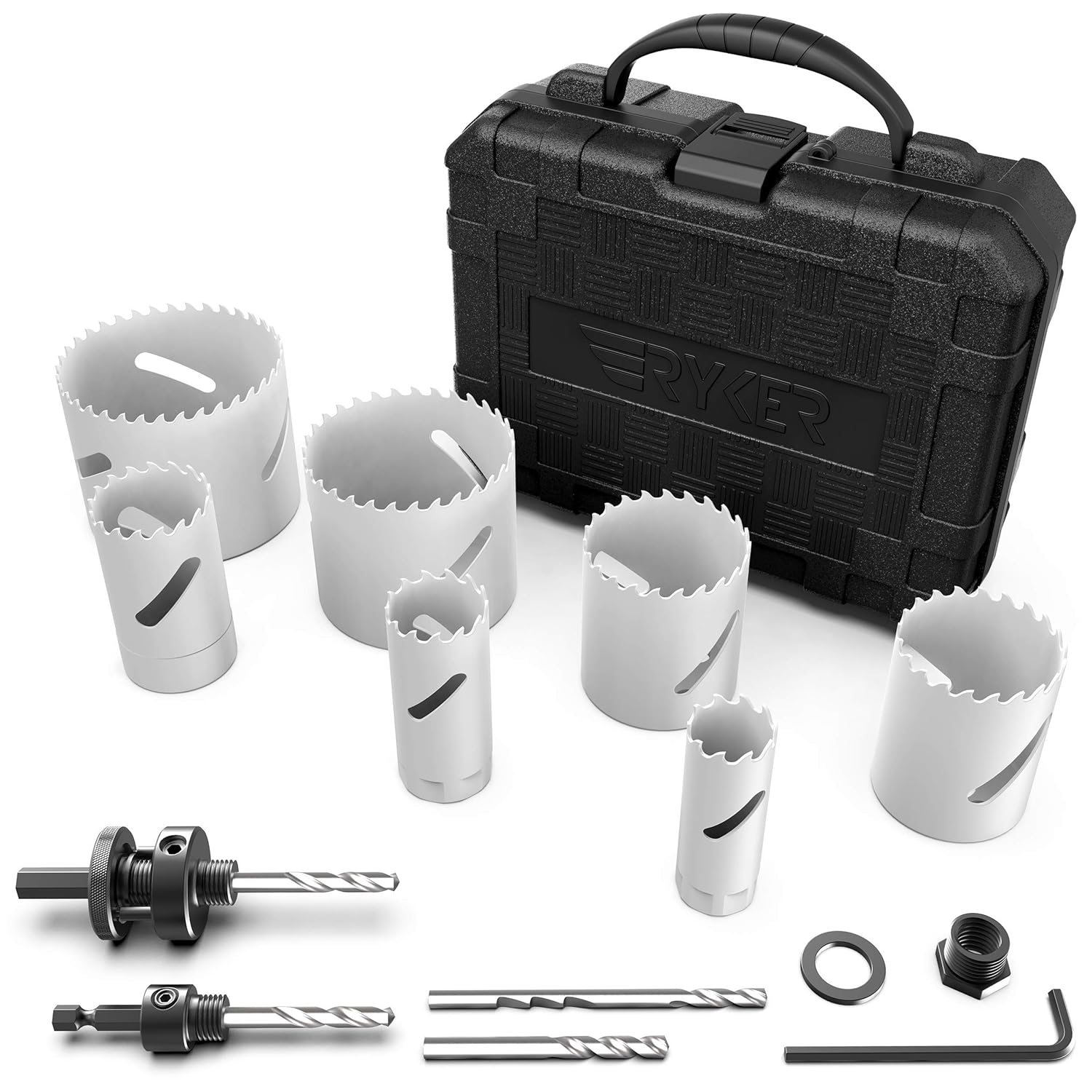 Ryker Hole Saw Kit with Arbors and Replacement Drill Bits