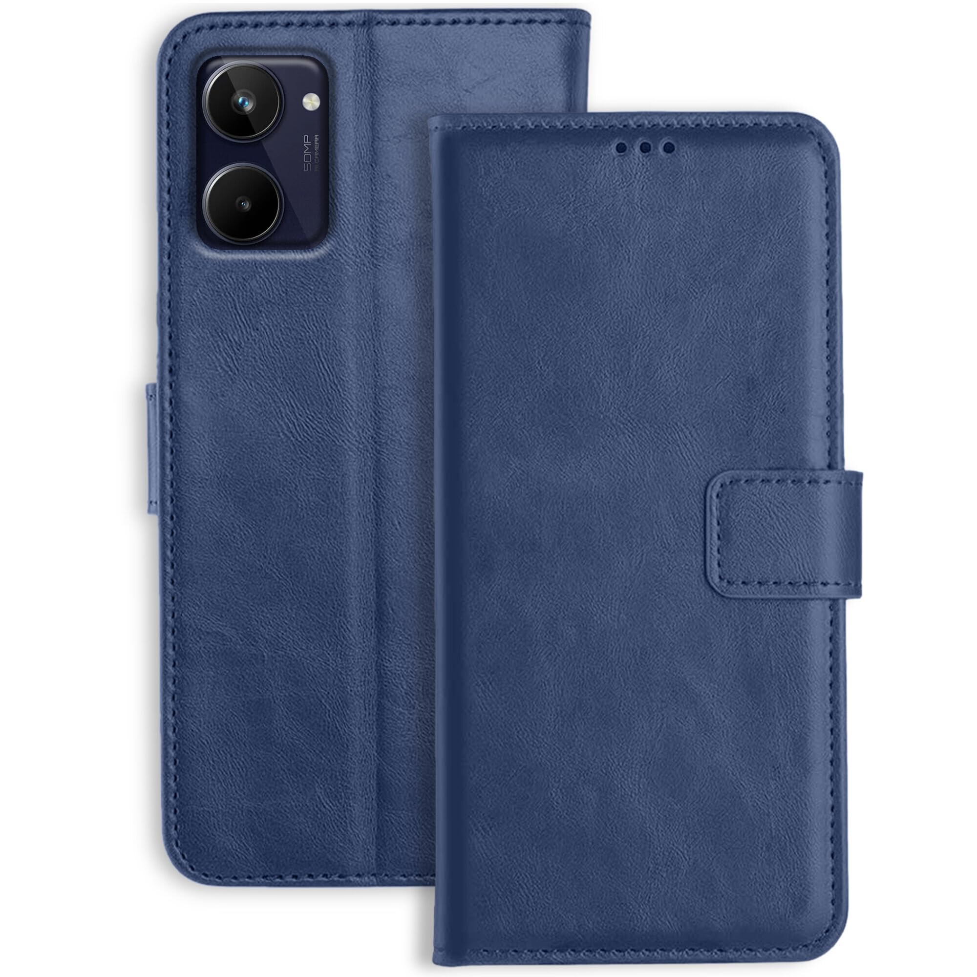 Accesorios Realme 10 4G Leather Flip Cover | Shockproof | 360 Protection | Wallet Style Magnetic Closure Back Cover Case for Realme 10 4G (Blue) (B0CYQBLHZ6) Amazon Price History, Amazon Price Tracker
