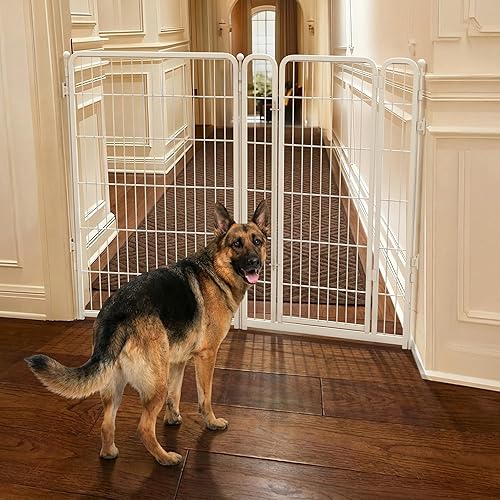 Miniatura 84 de FXW Puerta para perros extra ancha diseñada para uso en interiores, ancho ajustable de hasta 165 pulgadas de ancho (40 pulgadas de alto, 6 paneles