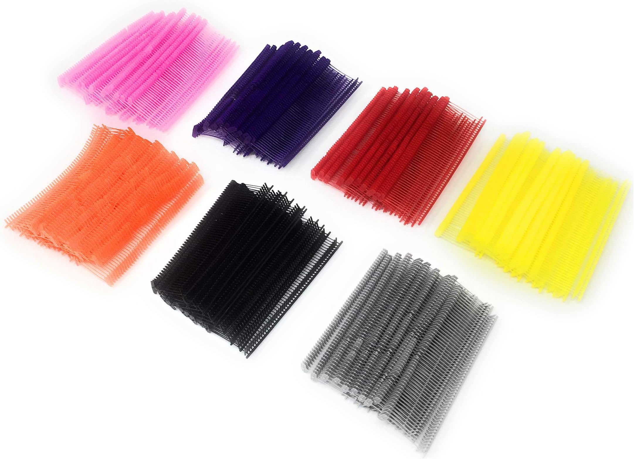 Standard Tagging Gun Barbs Fasteners 1 Inch 500 Each of Black Red Orange Yellow Pink Purple Grey 3500 Total Barbs
