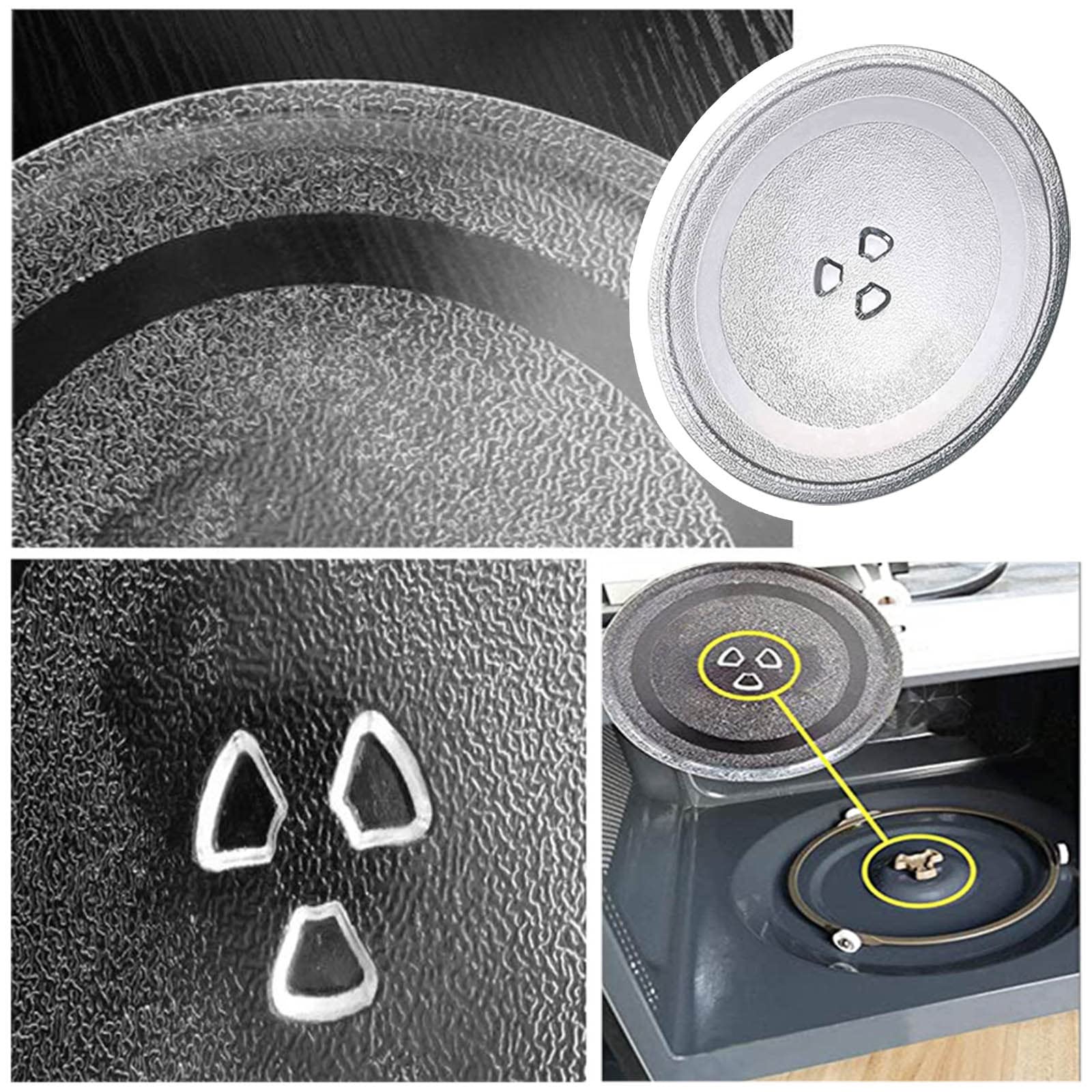 Universall Mikrowellenteller Mit Ring Drehteller Halter, Ersatz Drehteller Für Mikrowelle, 315mm 270mm 245mm Durchmesser Rund Glasteller Drehteller Für Diverse Mikrowellen, Thickened Durable ( Color :