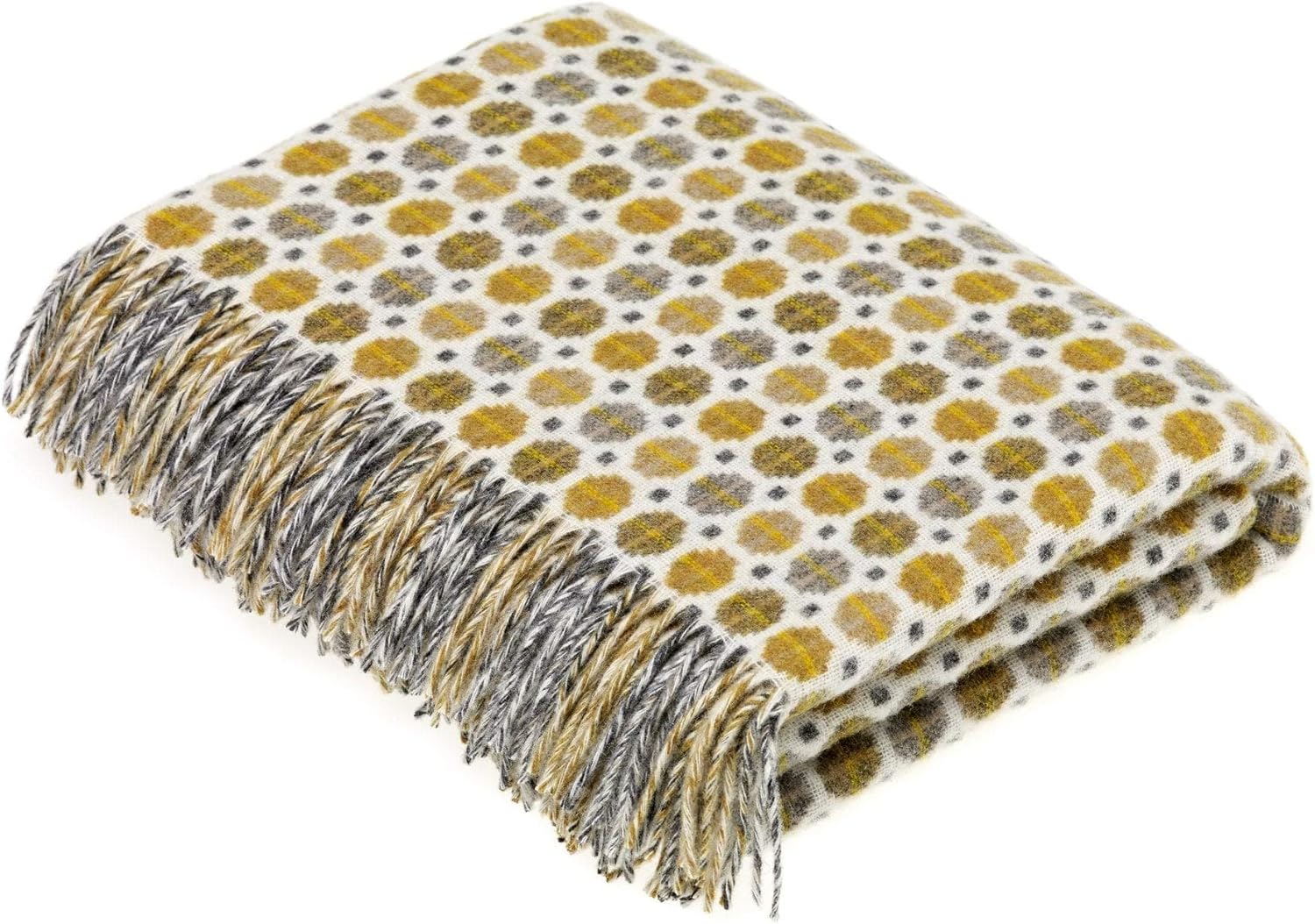 Bronte by Moon Milan Merino Lambswool Throw Gold Amazon.co.uk Home
