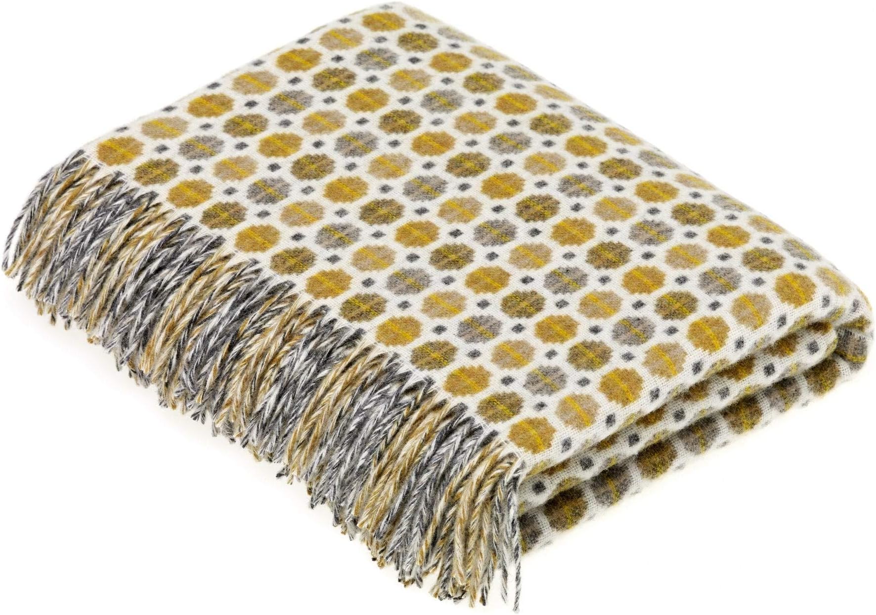 Bronte by Moon Milan Merino Lambswool Throw - Gold