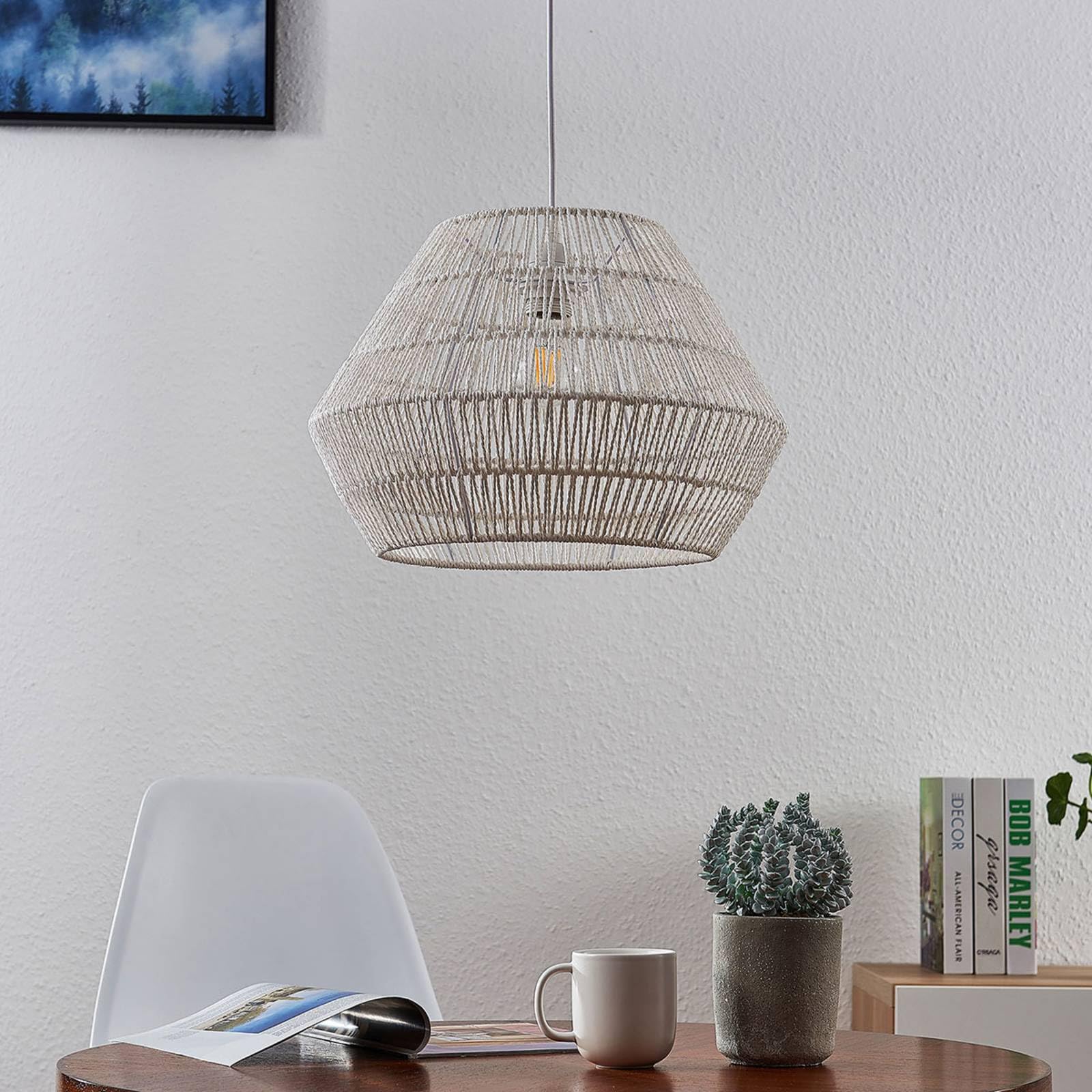 Lindby Lampada a sospensione dimmerabile (Moderno) colore Bianco, in Carta ad es. Soggiorno & Sala da pranzo lampada soffitto plafoniera illuminazione
