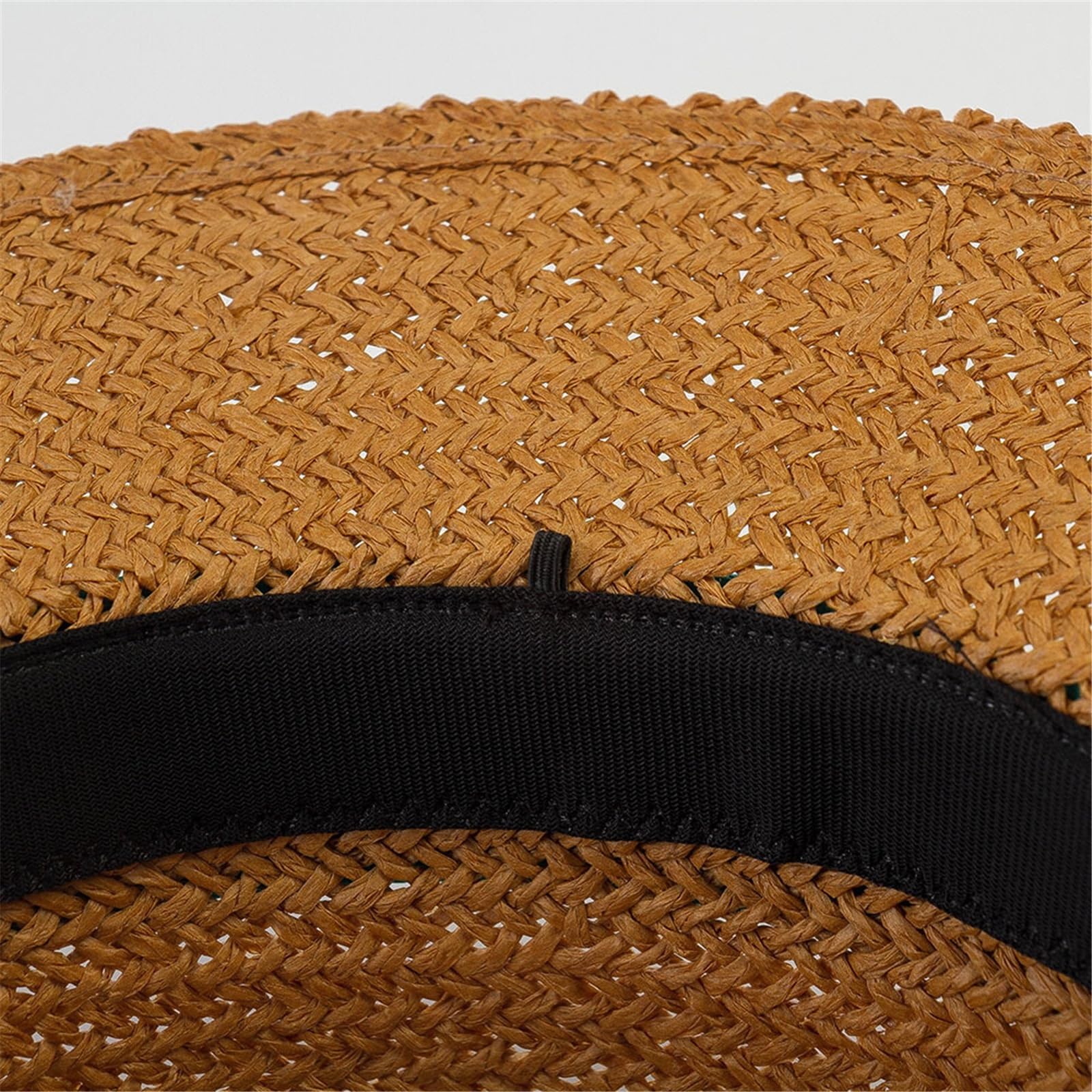 Generico Cappello da Sole in Paglia a Tesa Larga per Bambini - Design con Cintura Intrecciata per Protezione UV e attività all'aperto